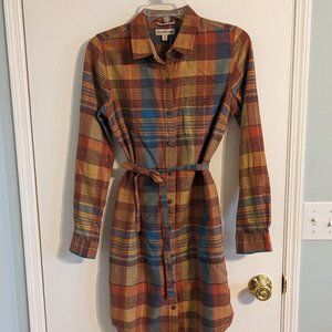 Toad&Co Re-Form Flannel Shirt Dress, XS